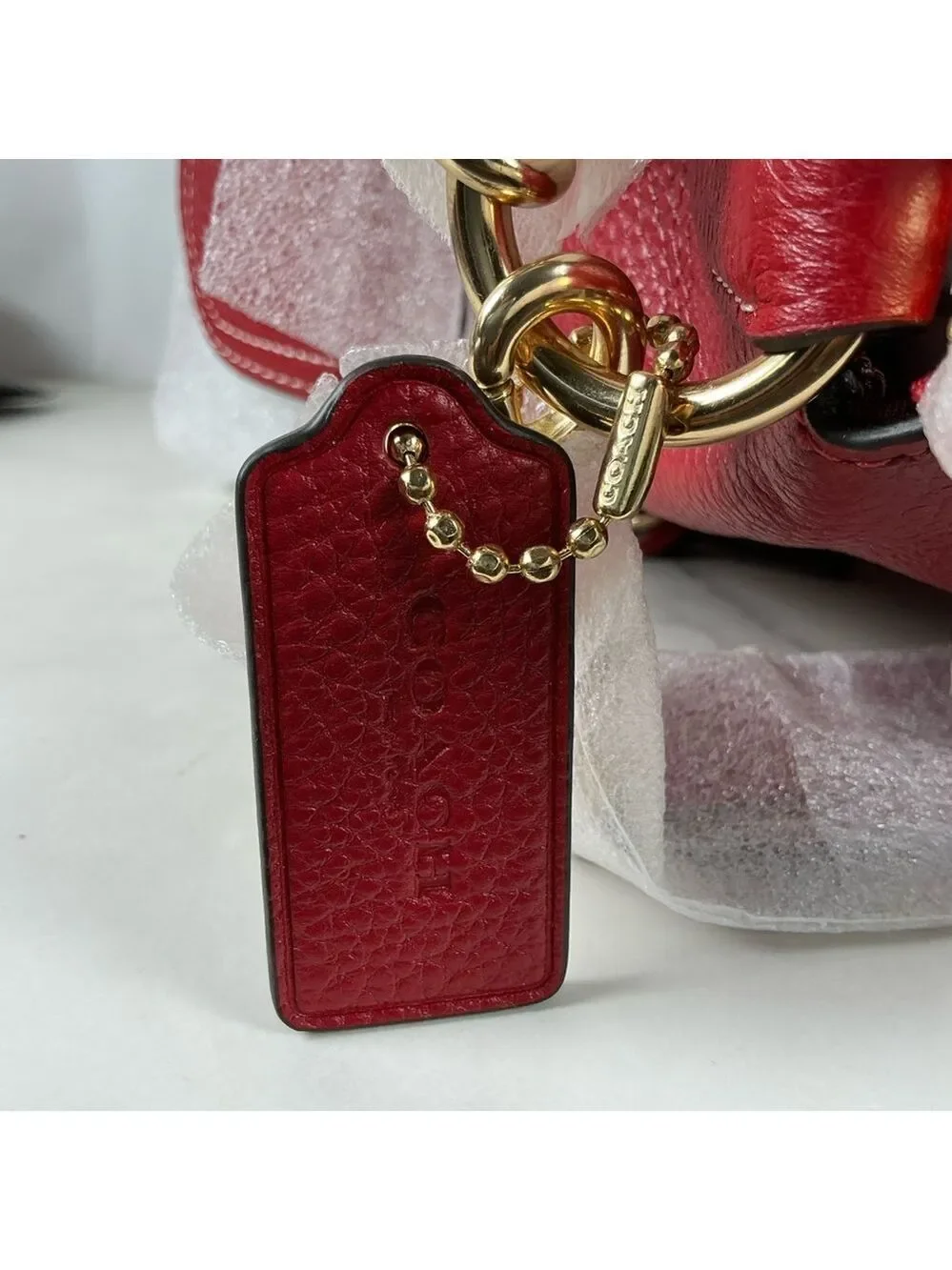 Coach Pennie Vibrant Red Leather Hobo Hand Shoulder Large Bag NWT‎
